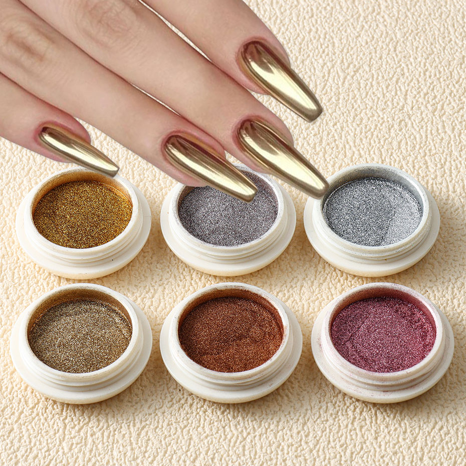 Mica Powder Colorant - 6 шт., золотой металлик, зеркальный блеск,