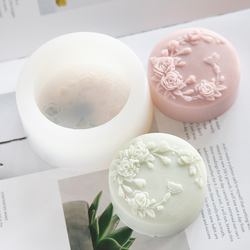 Soap Making Scents - Круглая форма с цветком розы, силиконовая